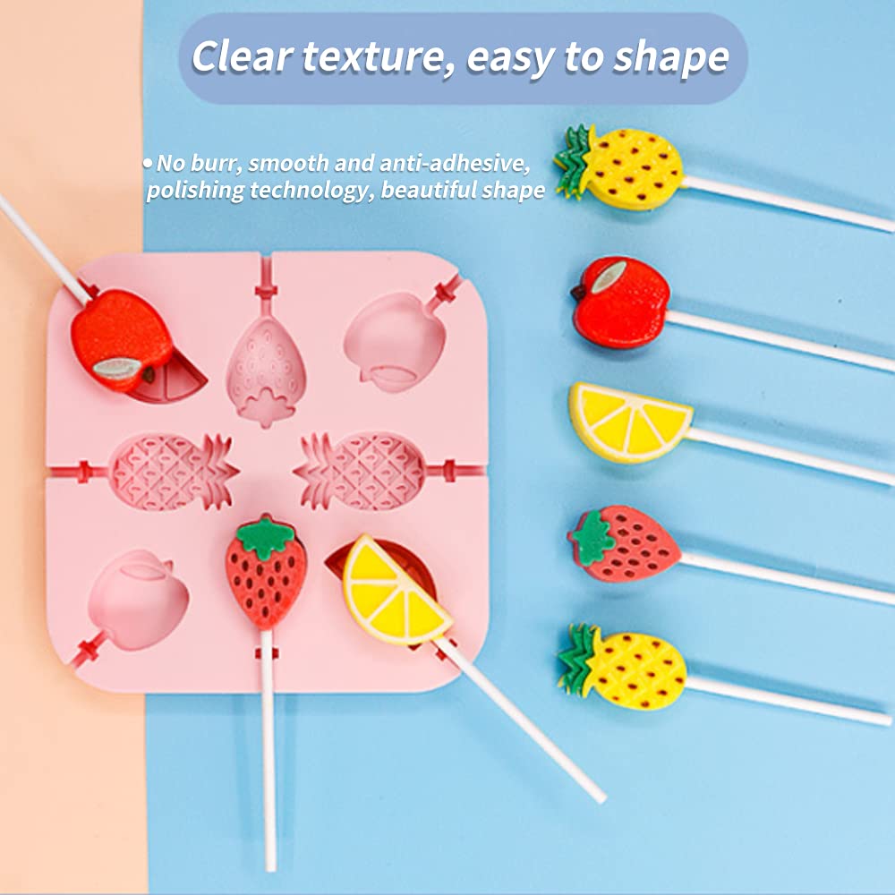 DEFGNOP Silikonformen 2-teilig - Lollipop & Schokoladen Formen Mit 50 Stäbchen