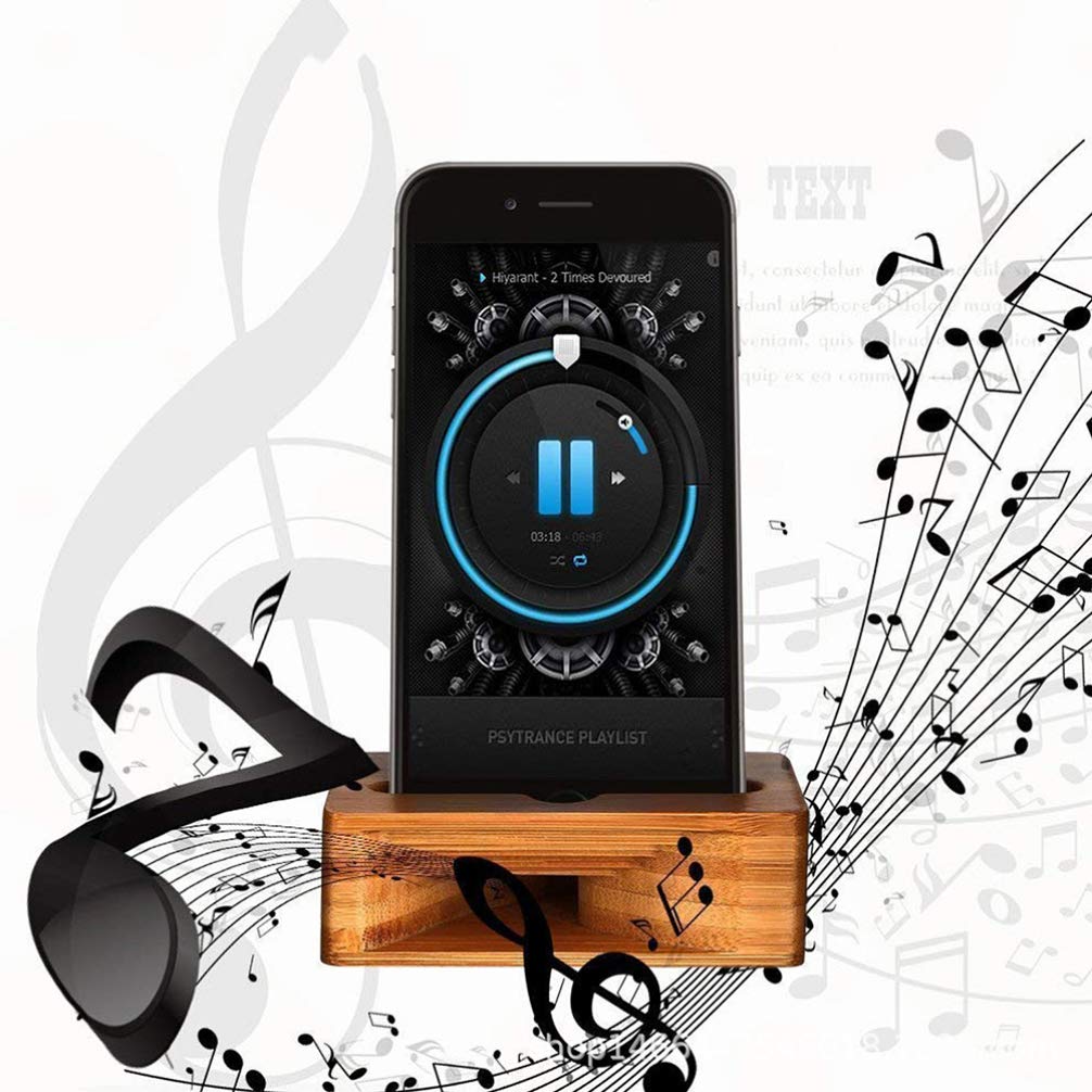 Supporto Amplificatore In Legno Per Telefono – Altoparlante Passivo, Design Minimalista