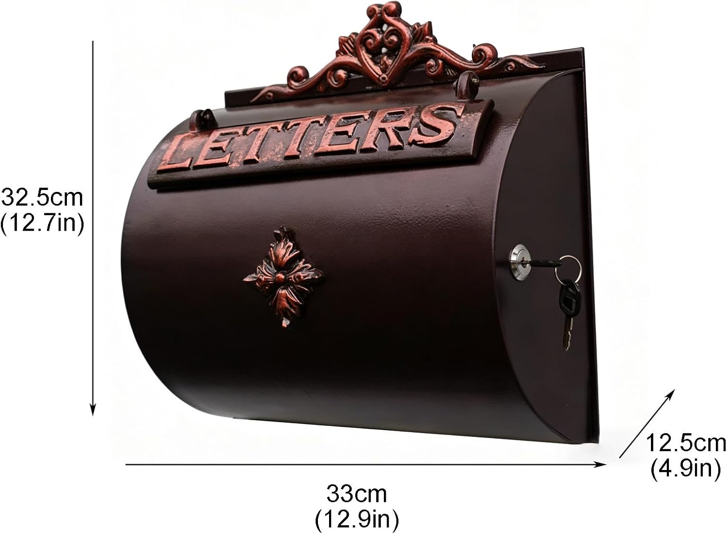 Wall Mount Mailbox, Large Capacity Mail Box with Keys, Easy to Install, Curbside Locking Security Mailbox for Home Office and School