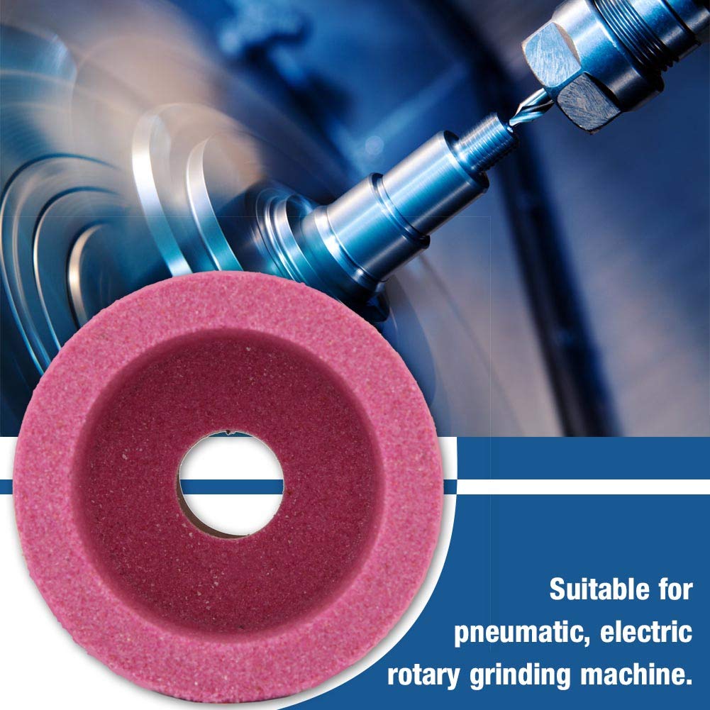 Corundum Grinding Wheel, 46/120 Grit Ceramic Polishing Wheel Grinding Stone Wheel Flaring Cup Wheel for Pneumatic Electric Rotary Grinding Machine - 75 x 40 x 20mm(Red 120)