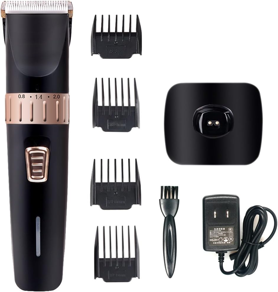 oneisall Dog Hair Clippers Low Noise Cordless Rechargeable Pet Grooming Clipper Kit Trimmers Professional Razor for Dogs and Cats Black