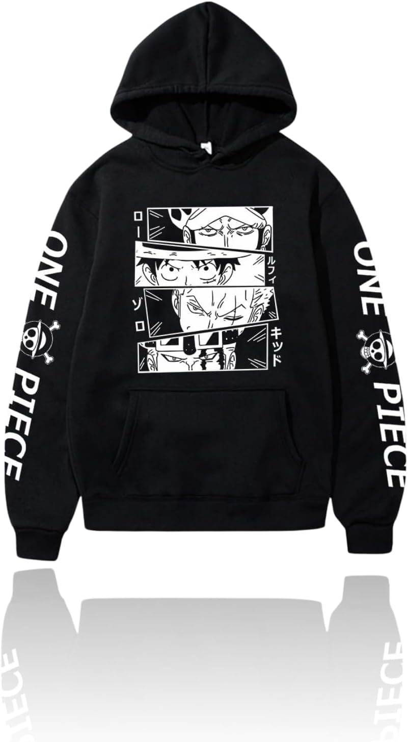 CROWN Anime Hoodies for Men Women - Thick Cool Designer Graphic Sweatshirt Winter Summer Comfy Jacket Gym Jogger Sweat Suit