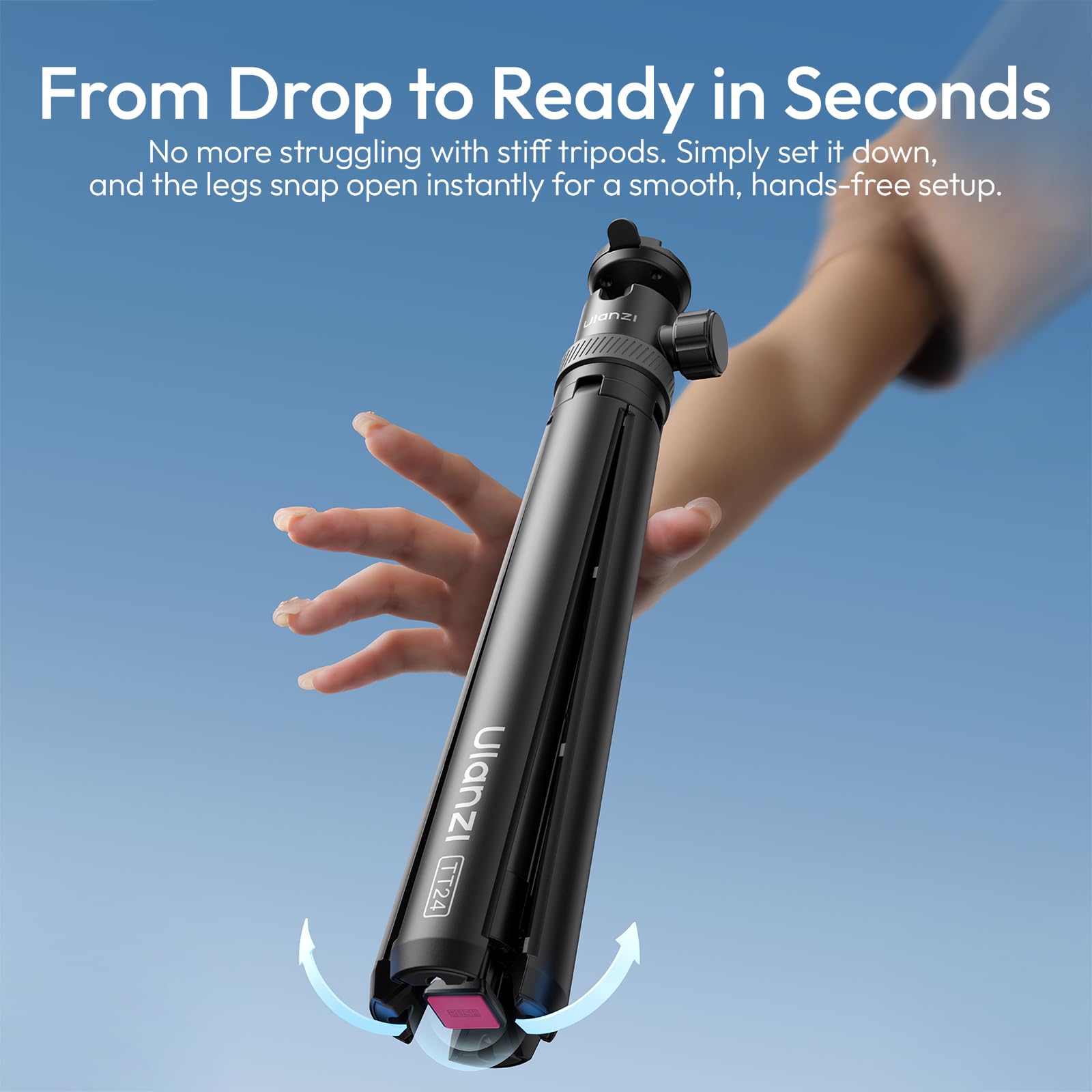 Ulanzi TT24 Selfie Stick Stativ, Cka Schnellverschluss Selfie Stick für DJI Pocket 3 4/DJI Osmo Action 5 4, Action Kamera Stativ für Gopro/Insta360 X5/X4/X3/Ace Pro/ONE X2, Action Kamera Zubehör