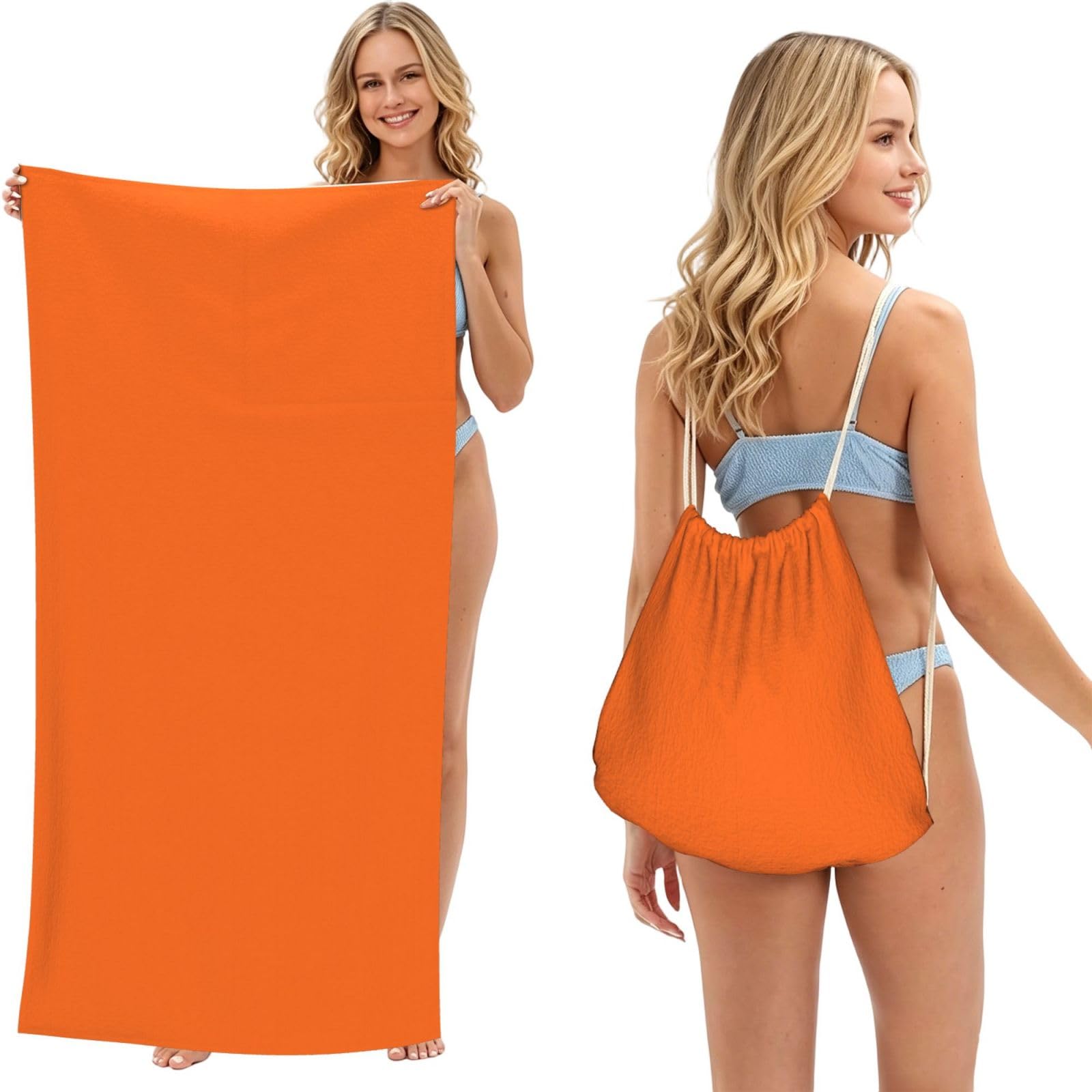 SXZVVBN Nasturtium orange 2-in-1 Beach Towel Bag, Quick Dry Sand Free Travel Towel Backpack for Adults