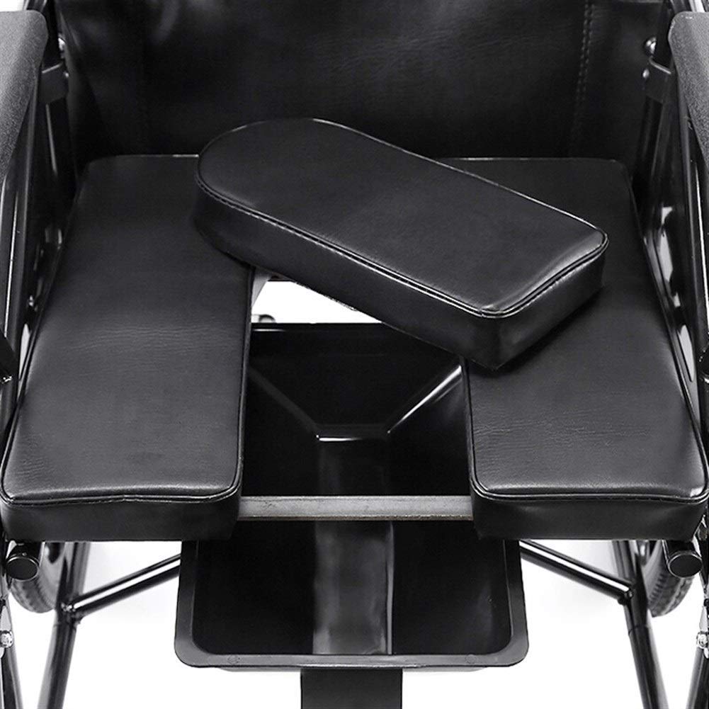 Stalowy Wózek Inwalidzki - Składany Wózek Inwalidzki, Łatwy Do Czyszczenia, Podwójny Hamulec Ze Sztucznej Skóry Pu, Szerokość Siedziska 46 Cm