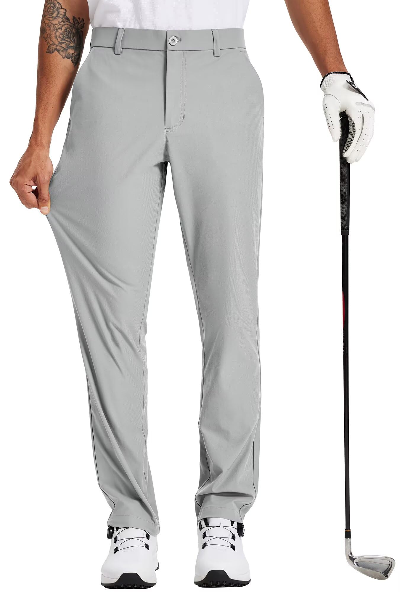Tyhengta Mens Golf Pants 30 32 34 Lightweight Comfy Stretch Work Dress Pants