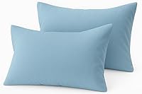 Vista 24 de COTTON STICH Juego de 2 fundas de almohada para niños pequeños, mini fundas de almohada de algodón de 600 hilos, fundas de almohada suaves y ligeras