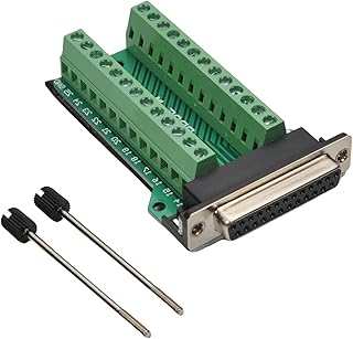 Fielect DB25 D-Sub 25Pin Female Adapter Jack Terminal Breakout PCB Board 2 Row 5.0mm Pitch Rivet Tooth Type D-Sub Connector DB25-M1