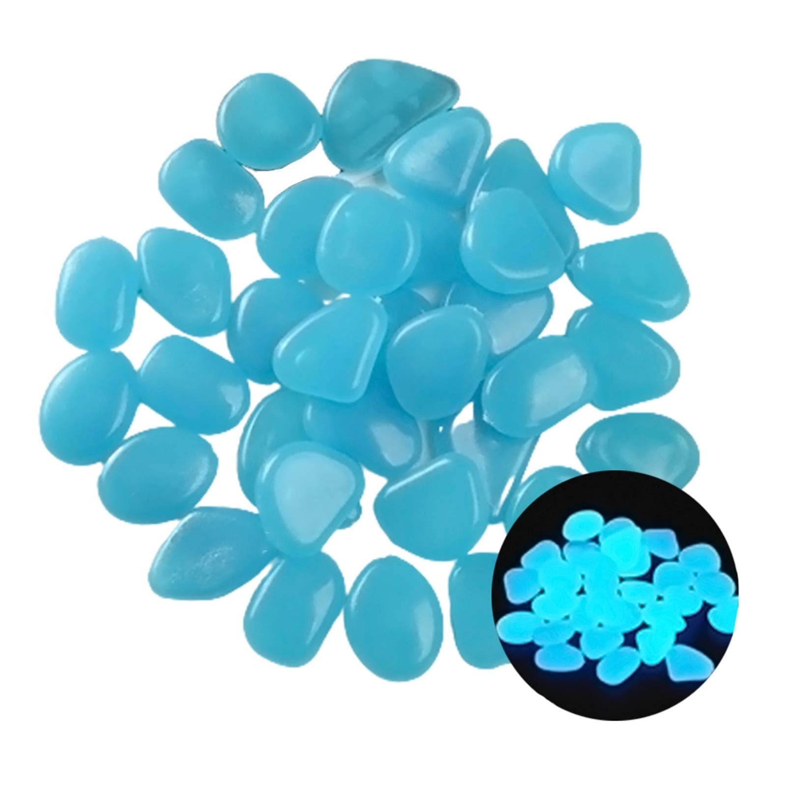 300 Pietre Luminose Blu - Ciottoli Fosforescenti Per Giardino, Acquario E Decorazioni | Lunga Durata - Foto 6