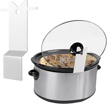 Croc-k Pot Lid Holder, Universal Stainless Steel Slow Cooker Lid Stand for Most Brands, Space Saving Crockpo-t Stand for Clean KitchenCOLORSilver