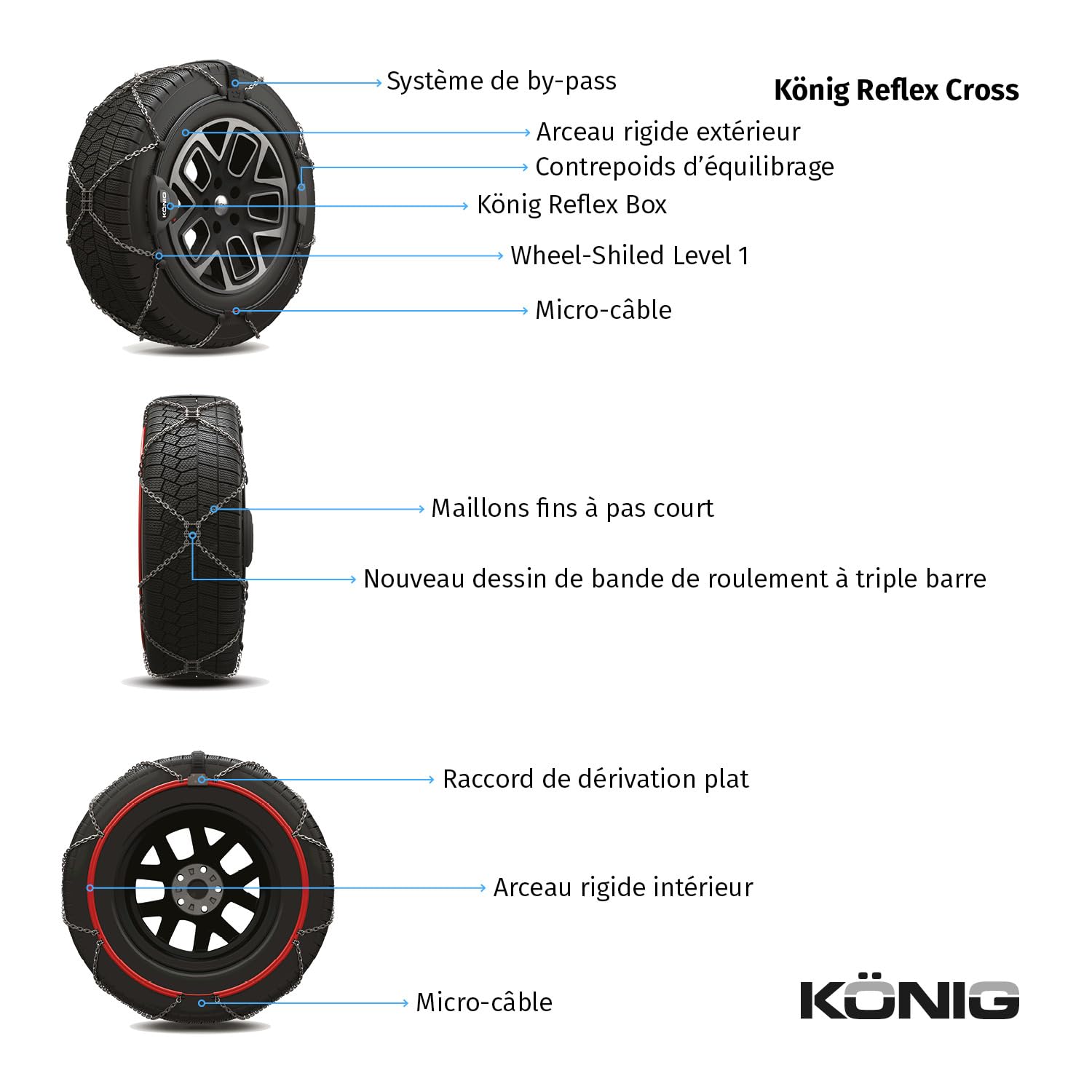 KÖNIG Reflex Cross 249 Chaînes à neige