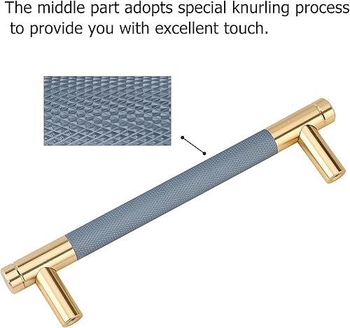 Miniatura 5 de Rergy Paquete de 10 tiradores de gabinete grises de 3-34 pulgadas (3.780 in) moleteados para gabinetes de cocina, manijas de gabinete de cocina