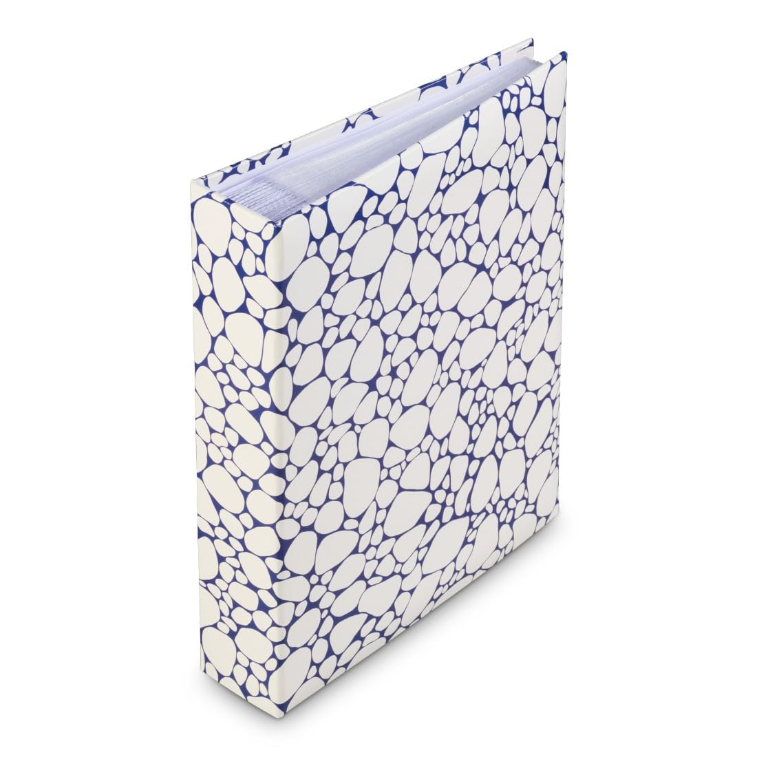 Hama "Pepples" Photo Album with Pocket (200 Photos 10 x 15 cm, 100 Pages, Size 19 x 25 cm, CD Pouch, Pebble Pattern) Blue & White