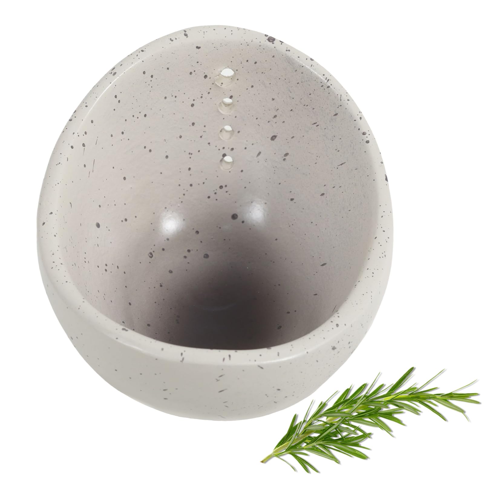 LuLobtg Herb Stripper Bowl, Handmade Resin Herb Stripper Cup, 4 Different Sizes Round Hole Pottery Leaf Stripping Tool Kitchen Gadget for Removing Stems from Herbs, Rosemary, Thyme(White)