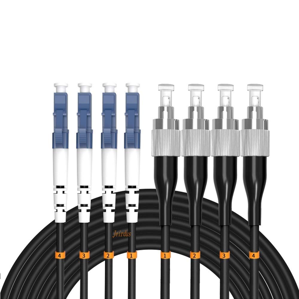 Cable de fibra óptica LC a FC para tendido exterior, puente monomodo blindado de 15 pies 4
