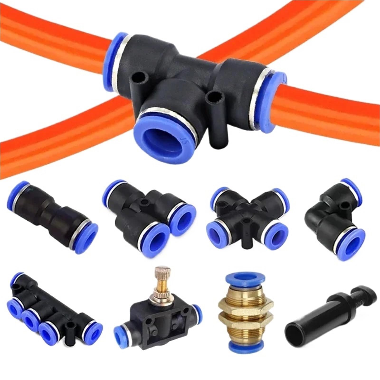 5 piezas de accesorios neumáticos, conector rápido, conectores de tubo de aire, plástico PU PY, 4 mm, 6 mm, 8 mm, 10 mm, 12 mm, accesorio de manguera de aire(SA(5PCS),10mm)