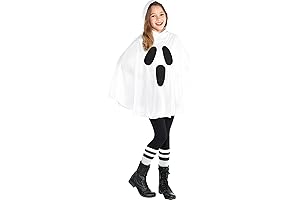 Eerie White Ghost Poncho: The Perfect Costume for Chilling Halloween Nights
