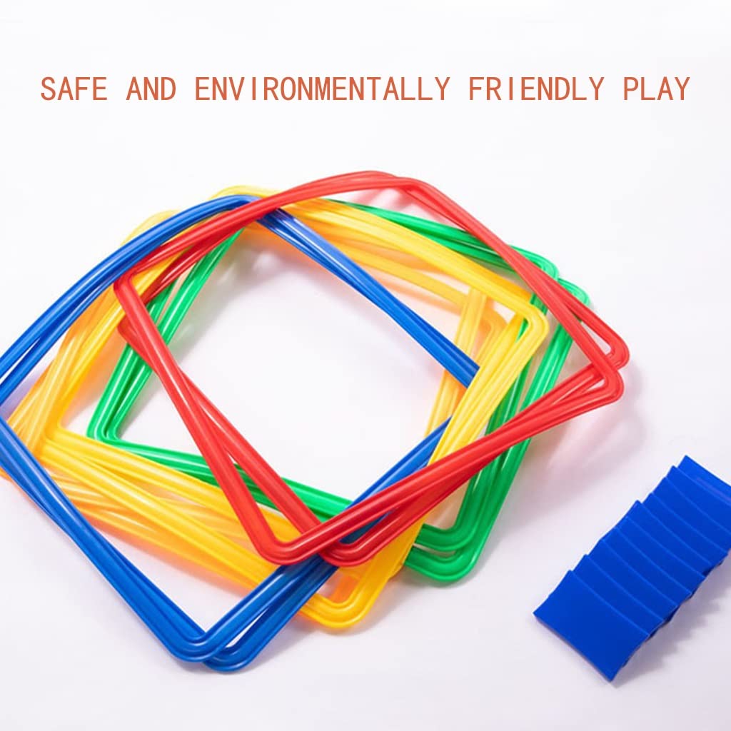 Anneaux De Marelle – Lot De 10 Cerceaux Plastique 42 Cm Avec Connecteurs, Jeu D’extérieur Pour Enfants, Motricité
