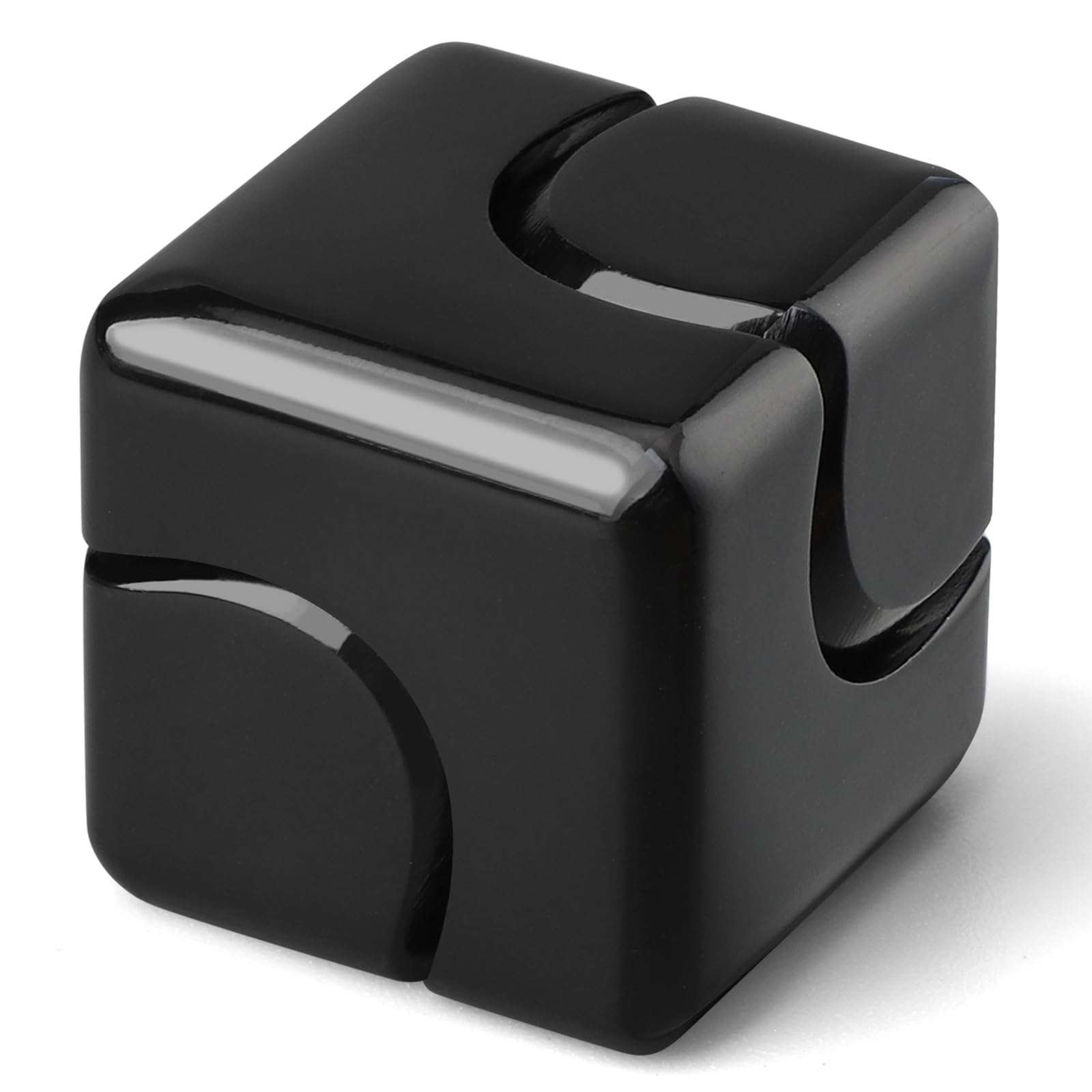 Infinity Fidget Cube Spinner Toy Age 3+ for Kids Adults, Metal Fidget Puzzle Block Figner Spinner Focus 2 in 1 Spinning for Boy Girl, Cool Mini Gadget Stuff Toy for Office Desk Toy(Black)