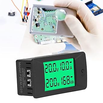 Energy Meter, LCD Display Voltmeter Green Backlight DC 5 12V PZEM 025 for Electrician for Home Wire Inspection