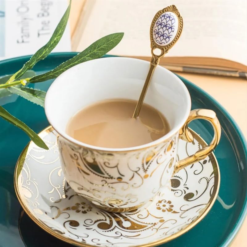 Cuchara de café de acero Inoxidable, cucharas de té con Mango Largo, Herramienta de Cocina, Aperitivos de café, Cubiertos for Beber Caliente, 8 Uds.