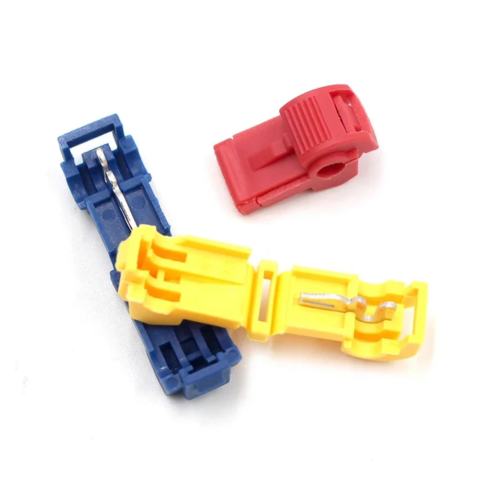 Conectores en T de 50/100 Piezas, empalmes rápidos de Cables, terminales de crimpado de Cable Aislado, Conectores de Cable eléctrico, Juego de empalmes a presión(Blue Kn2,100pcs)