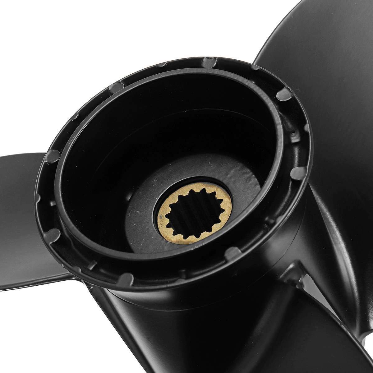 Hélice fueraborda marina 778863/175191 de aleación de aluminio 10 X 13, for Evinrude, for Johnson 15-35HP 3 palas 14 dientes estriados negro