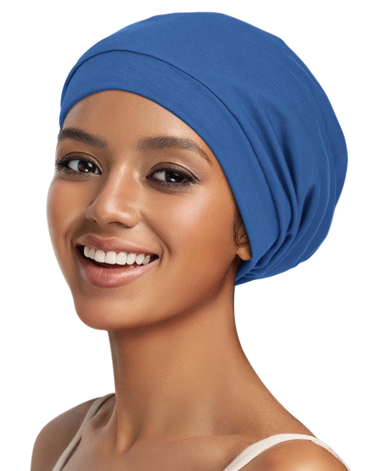 Alnorm Girls Ocean Blue Jersey Sleep Cap Breathable Slouchy Beanie