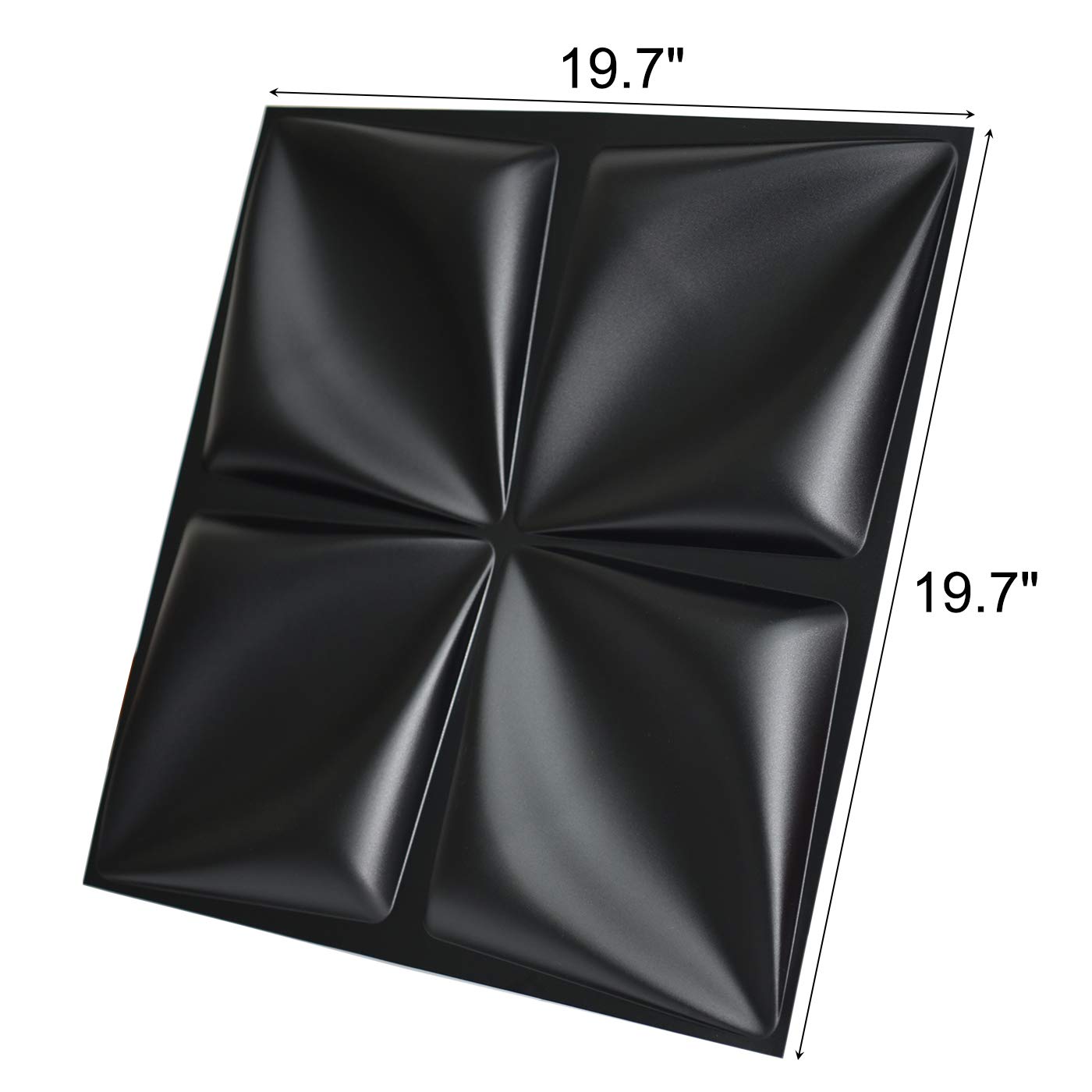 Art3d Matt Black 3D Wall Panel PVC Flower Design Cover 32 Sqft, for ...