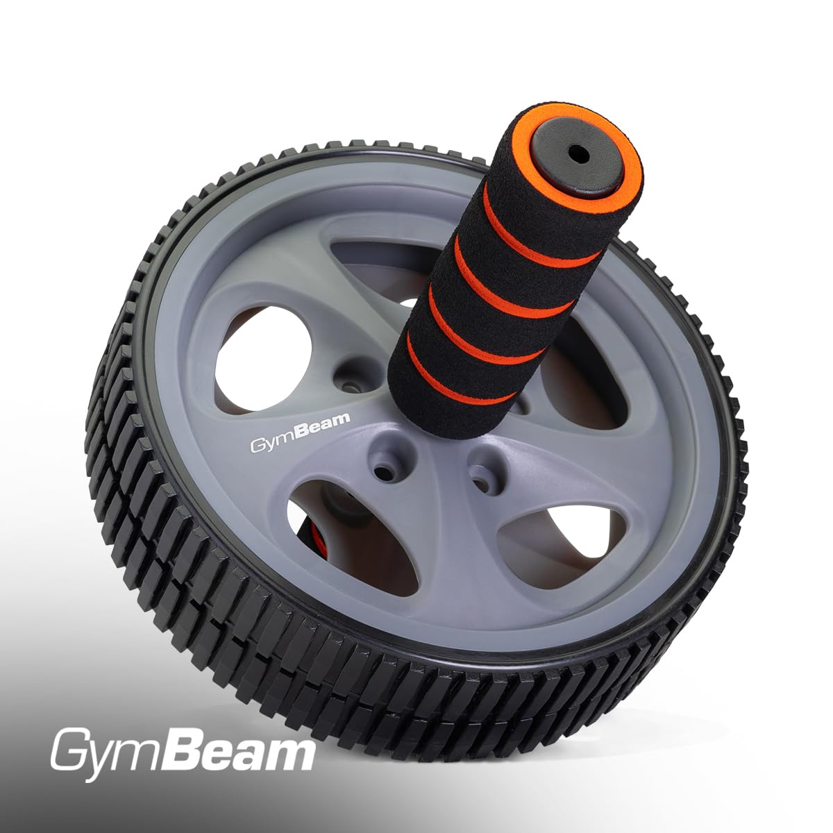 GymBeam Ruota per Esercizi Ab Wheel, Doppia Ruota per una Presa Stabile, Ruota per Addominali, Rafforza gli Addominali e i Muscoli di Mani, Spalle e Schiena