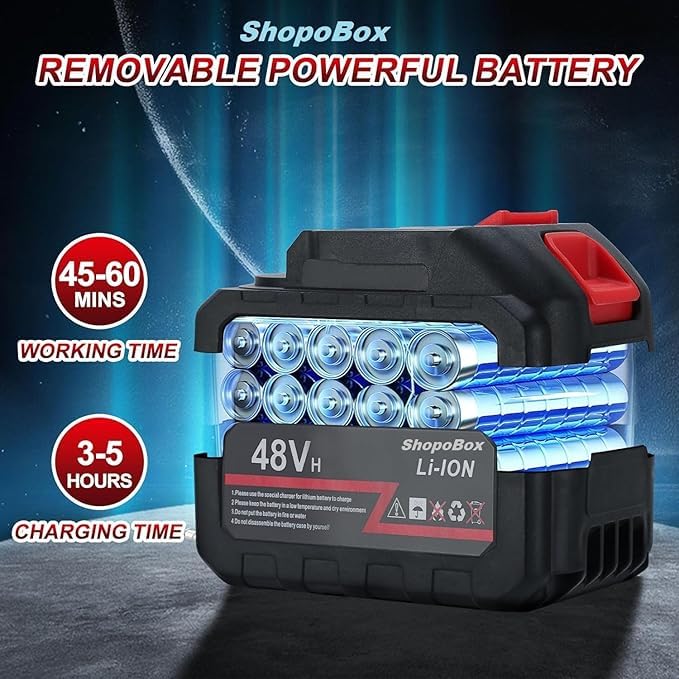 Image of Car Washer High Pressure Gun Rechargeable 48V Cordless Portable Wireless Pressure Washer Gun | Cleaning Machine for Car Double Battery