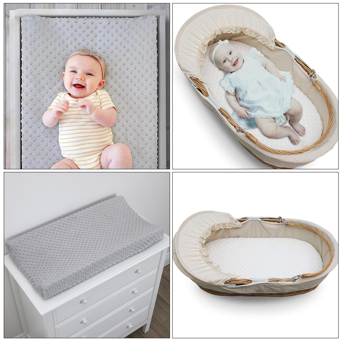 Waschbare Wickelauflagenbezüge Wiederverwendbar 2 Stück aus Polyester für Babys und Kleinkinder Geeignet als Wickeltischauflage für Zuhause