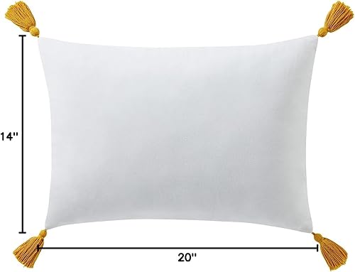 Miniatura 10 de Indigo Ink - Almohada decorativa, almohada de rayas copetudas con borlas, almohadas para sofá o cama, decoración bohemia del hogar, 14 x 20 pulgadas