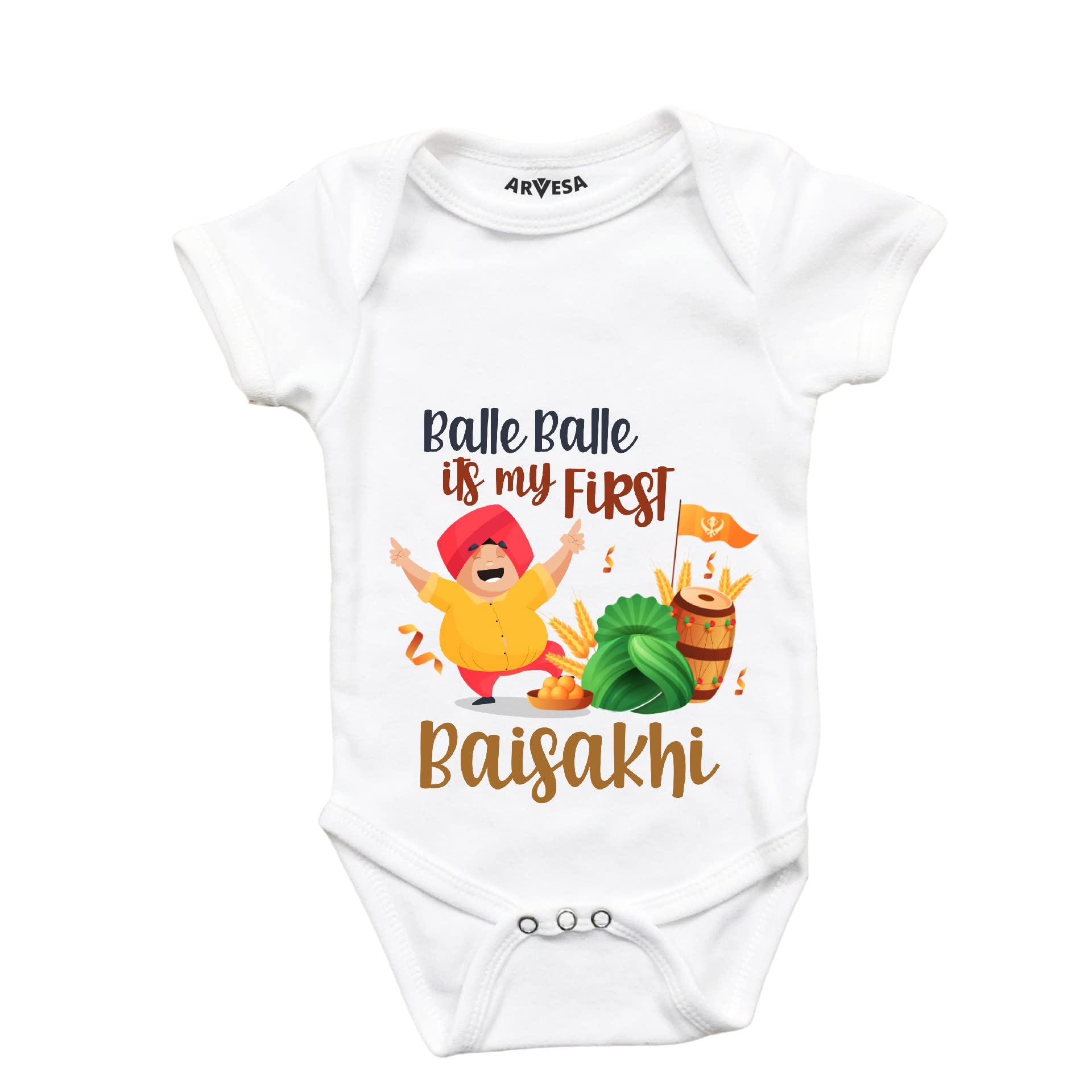 ARVESA Monthly Birthday Milestone Special Unisex Baby Romper Onesies Dress Half Sleeve Envelope Neck