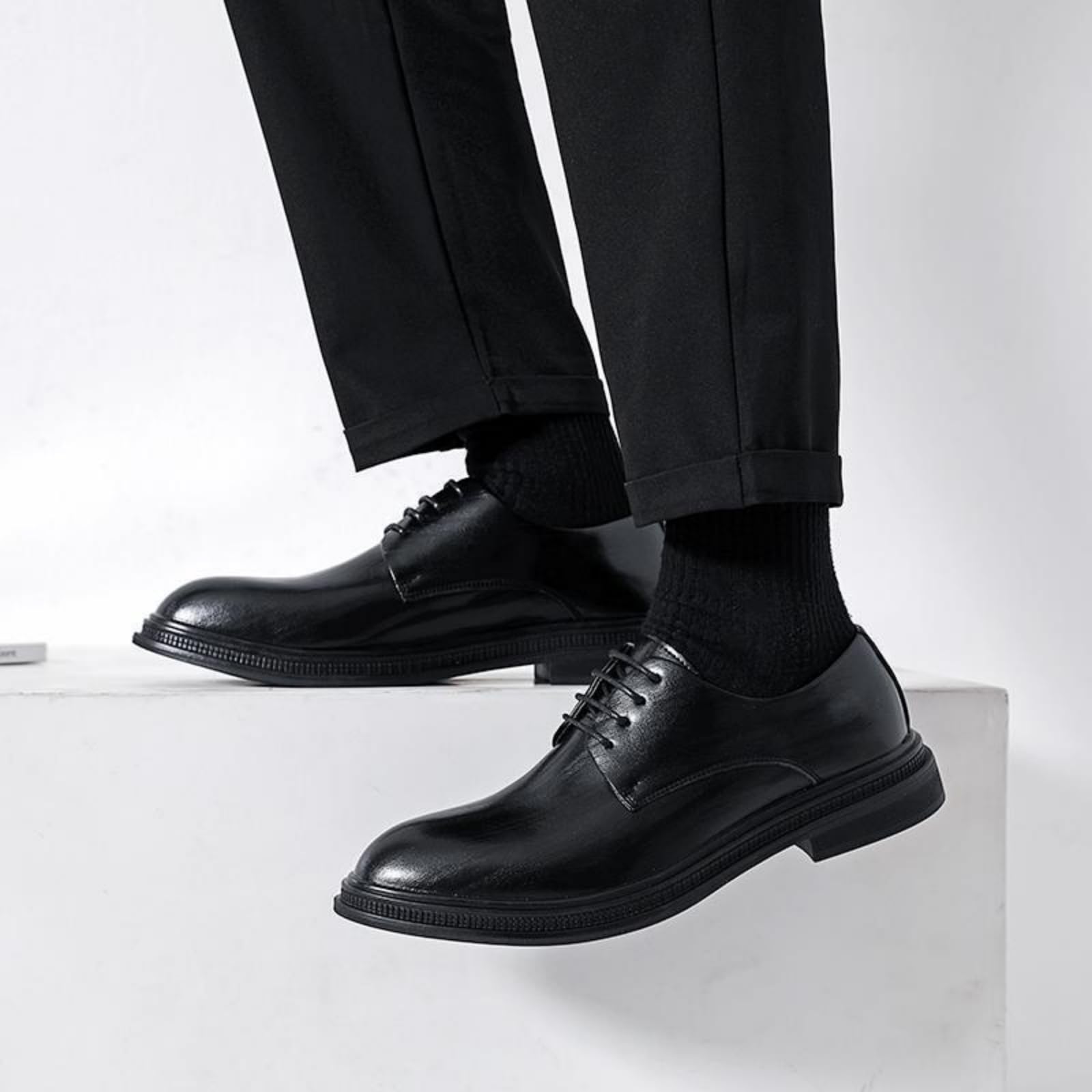 Hixingo Zapatos de Vestir Hombre Sin Cordones, 38-44 EU Zapatos de Cuero Modernos Zapatillas Vestir Hombre Verano Antideslizante Suela de Goma para Negocios, Bodas