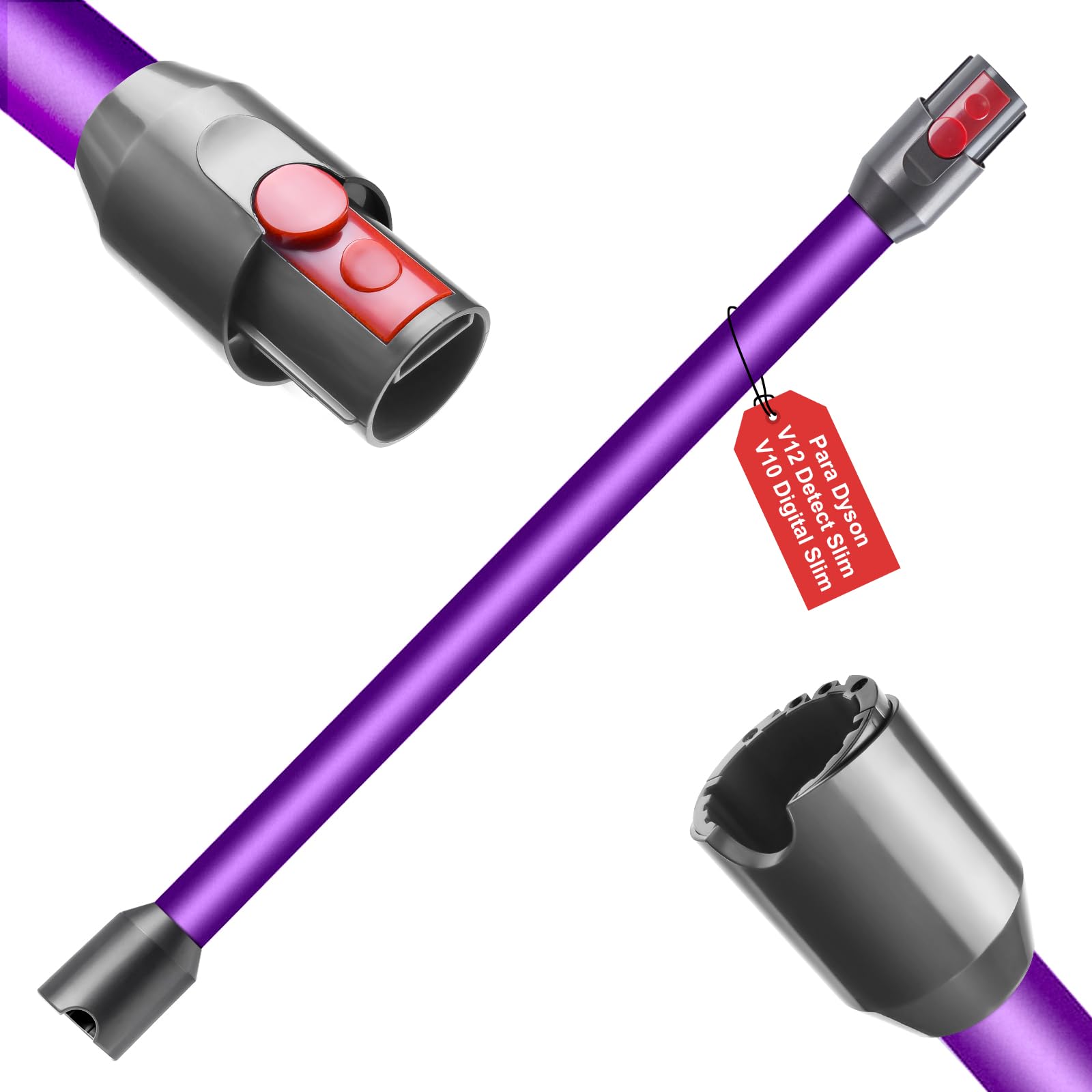 Tubo de Extensión para Dyson V12 Slim / V10 Digital Slim,Repuesto Aspiradora 74 cm Accesorio de Tubo Liberación Rápida Varilla Recambios de tubo de Aspiración Accesorios (Morado）