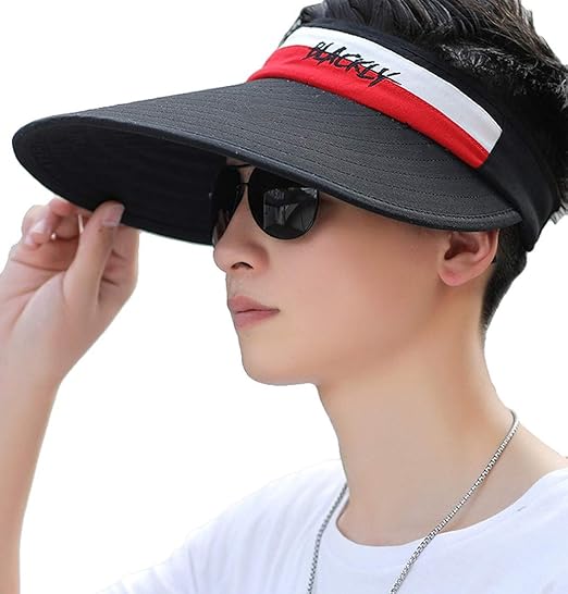 Amazon Co Jp サンバイザー メンズ つば広で眩しくない 日よけ 帽子 Uvカット 紫外線対策 軽量 ハット トリコロールカラー ロゴ スタイリッシュ Heaven Days ヘブンデイズ 1905b0741 ファッション