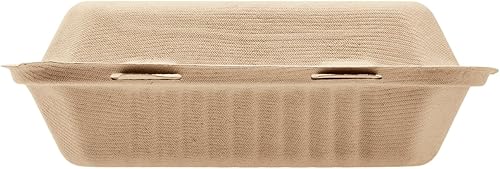 Miniatura 8 de KARAT EARTH Clamshell - Recipientes de alimentos para llevar [9 x 9 pulgadas, 200 unidades] 3 compartimentos Contenedores compostables