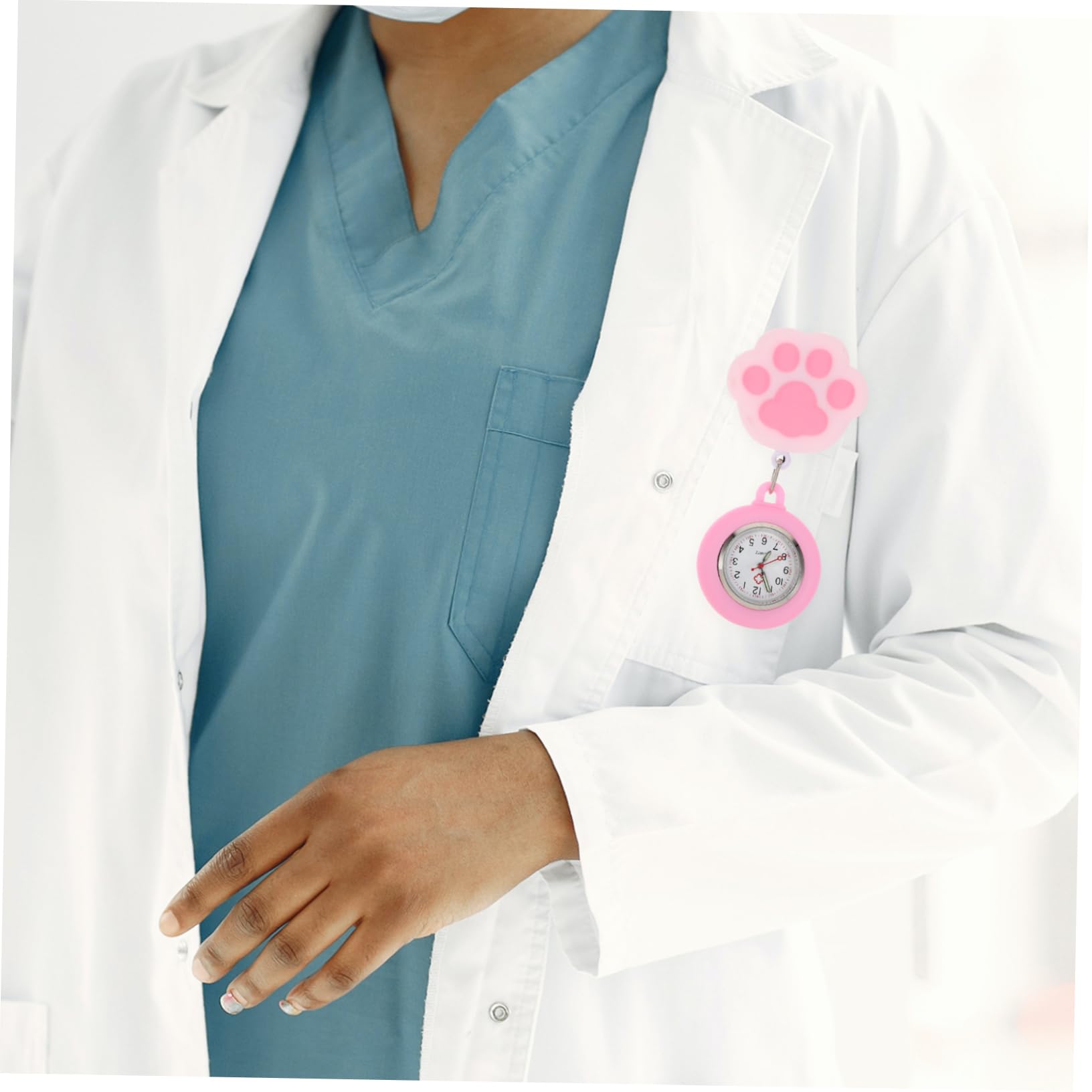 8 STK Taschenuhr Ansteckuhr Gardinen für Fenster zarte Cartoon-Digital Krankenschwester Nurse Watch Arzta Cartoon-Krankenschwester- Dehnbare Mädchenen Kieselgel