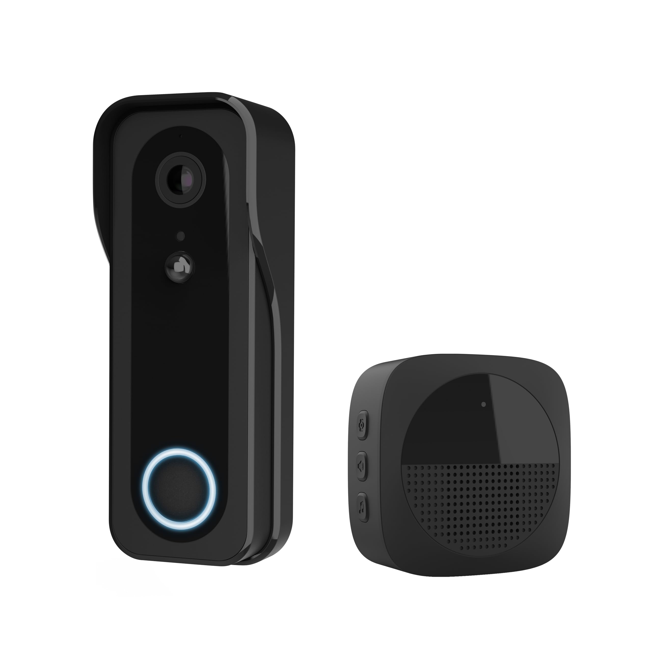 Trust Wi-Fi Video Türklingel mit Chime Kamera 2K HD 3MP Weitwinkel, Smarte Kabellose Video Doorbell mit Gong 30 Melodien, Kompatibel mit App, Wiederaufladbar USB-C, Nachtsicht, Wasserdicht, Schwarz