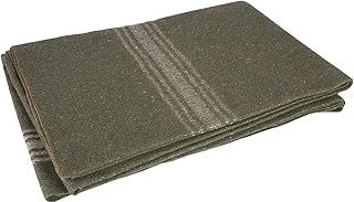 Fox Outdoor 818-15 Khaki-Striped Olive Drab Blanket