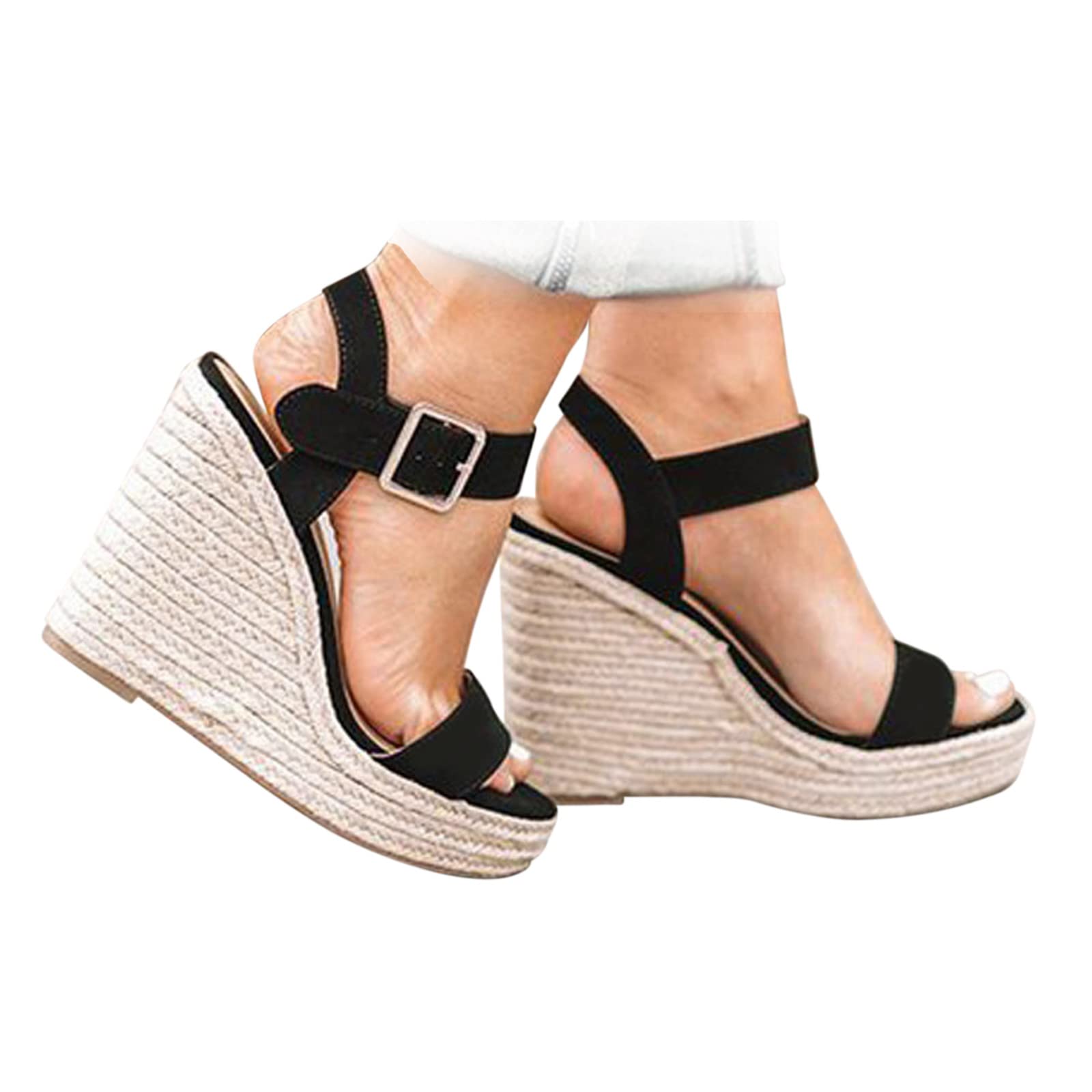 UTIKLIOU Wedge Sandals for Women Platform Sandals Open Toe Wedge Heels Casual Summer Sandals