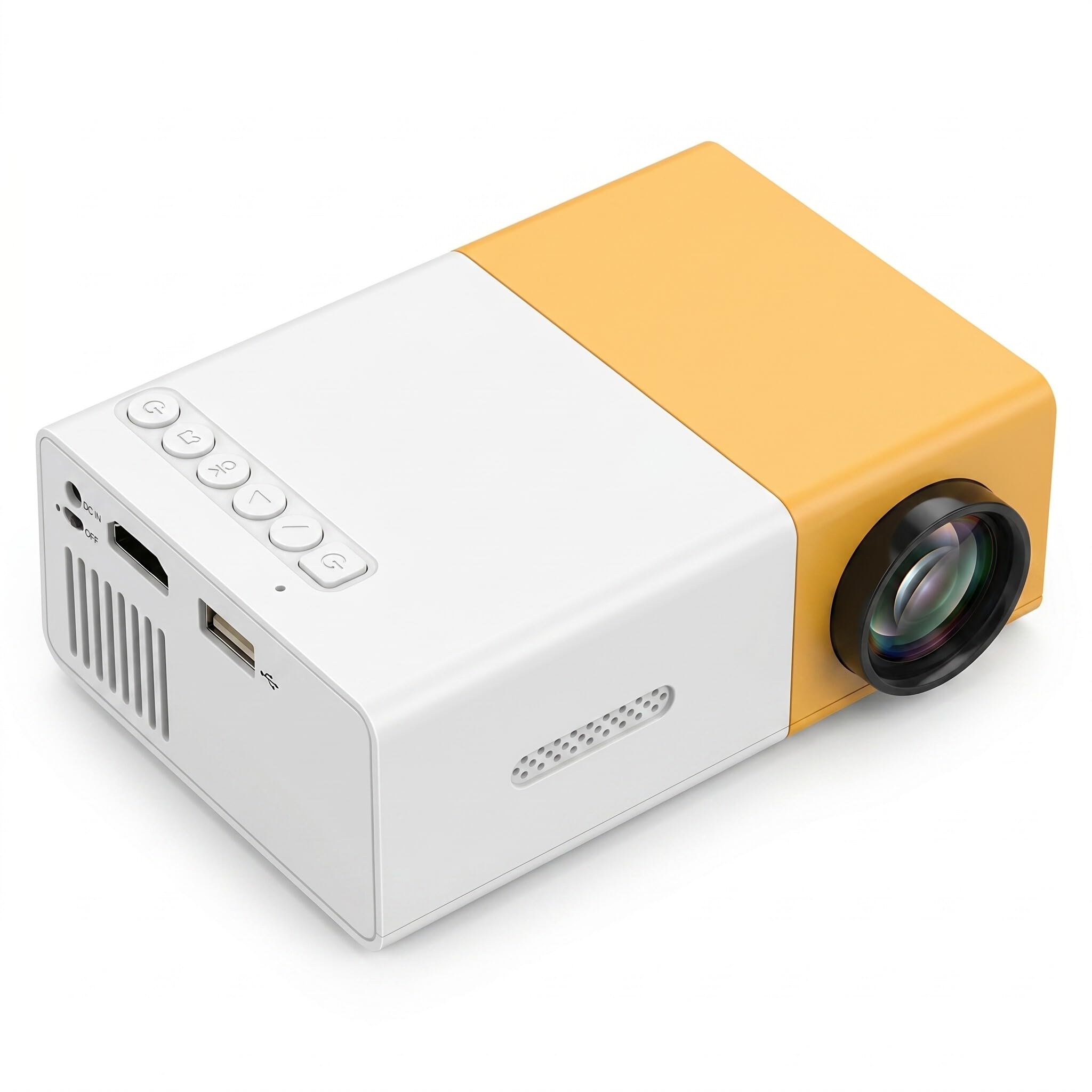 YG300 Mini Projecteur Portable, Support de Projecteur 4:3 HD 1080P pour Petit Film USB, HD, AV, Entrée de Carte Mémoire, écran 60 Pouces, pour Enfants pour Le Cinéma à la