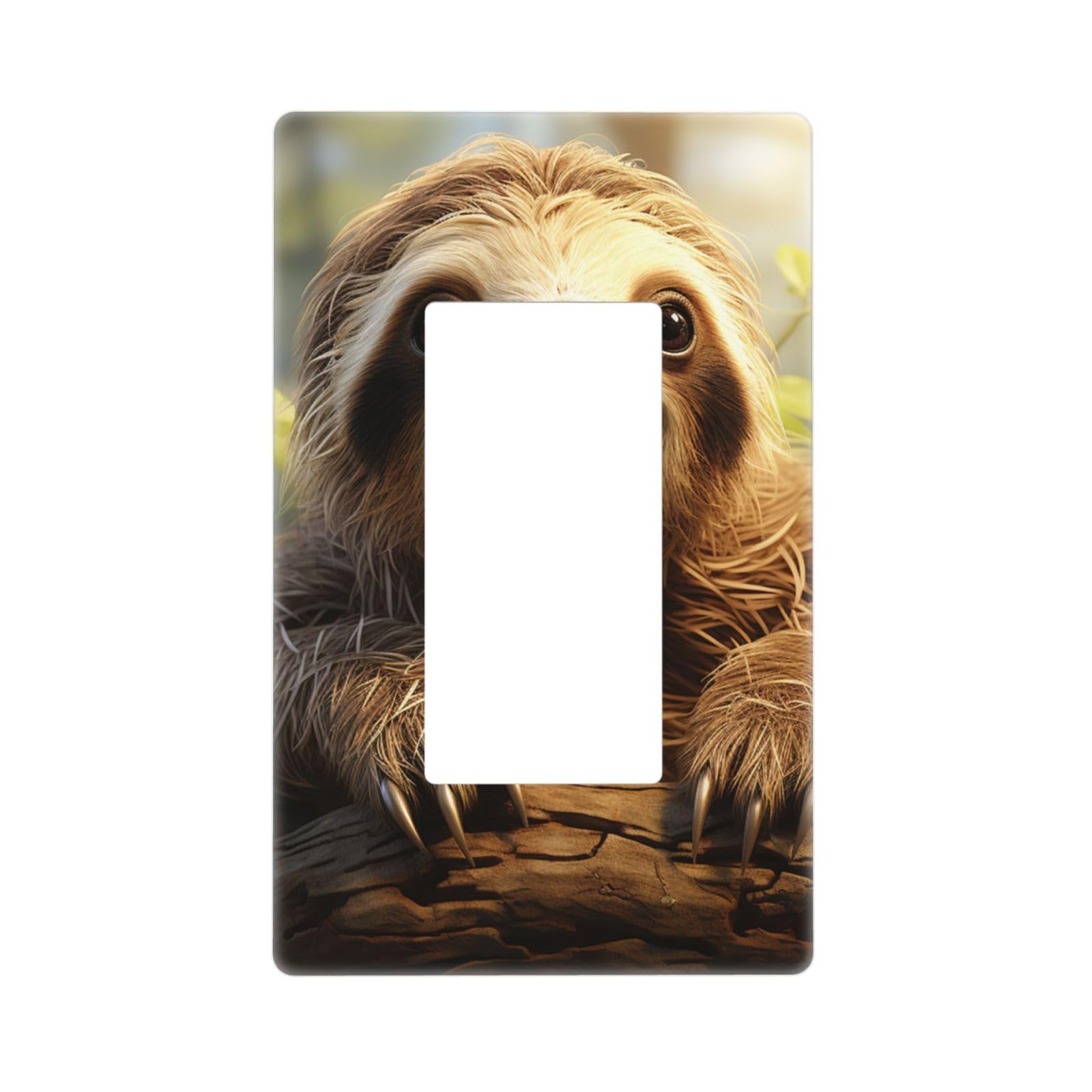 Decorator Wall Plate 1 Gang Light Switch Covers Decorator Receptacle Outlet Covers Cartoon sloth Wall Plates for Electrical Outlets Plug Cover Single Rocker Switch Plates