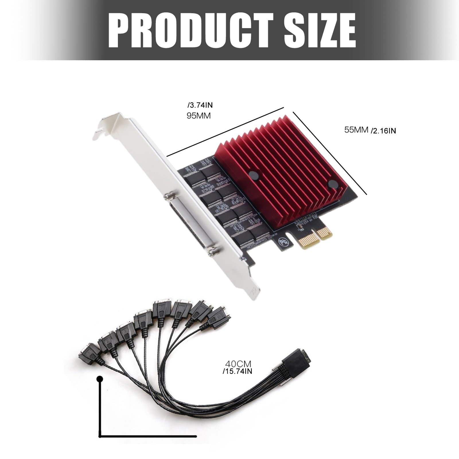 COOLHOOD PCIE a 8 porte RS232 Adattatore di espansione Adattatore di espansione Controller Accessori di espansione del gioco Computer