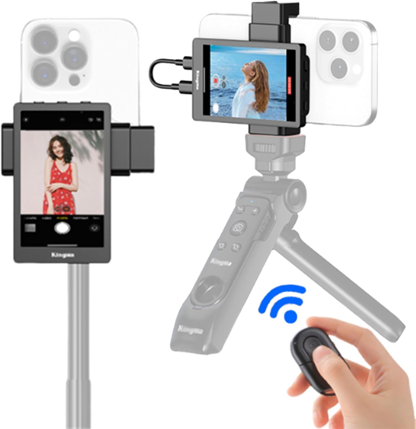 カメラ自撮りモニター iPhone Vlogモニターディスプレイ リアカメラ iPhone、アンドロイド背面カメラ自撮りモニター、Vlogモニター