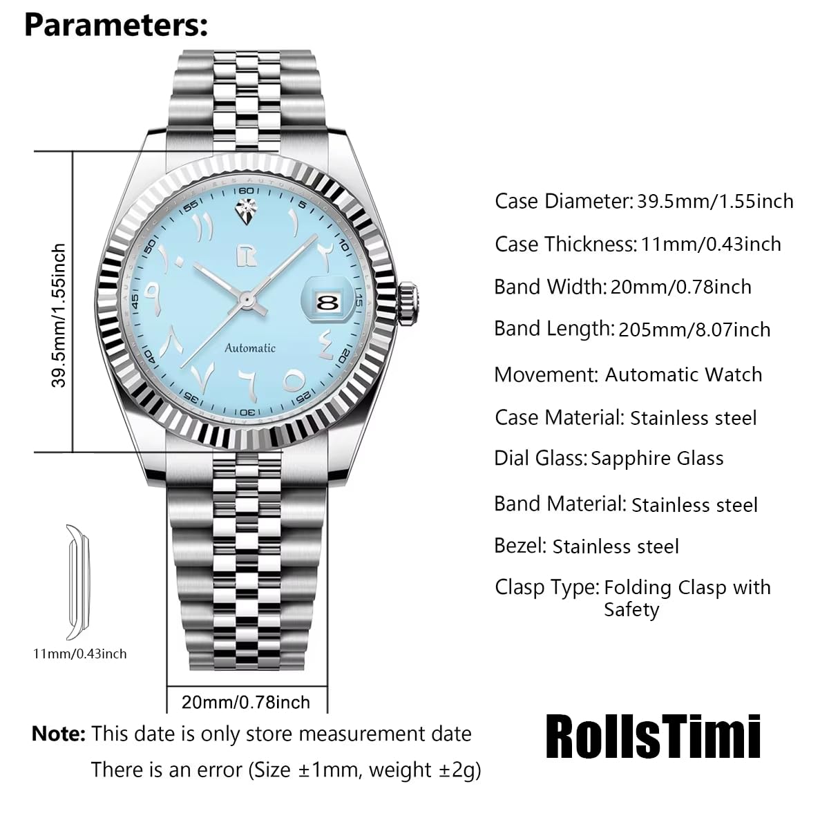 LACZ DENTON RT128 Orologi da polso meccanici automatici da uomo con cinturino in acciaio inossidabile orologi alla moda per uomo orologio impermeabile 50M Rollstimi