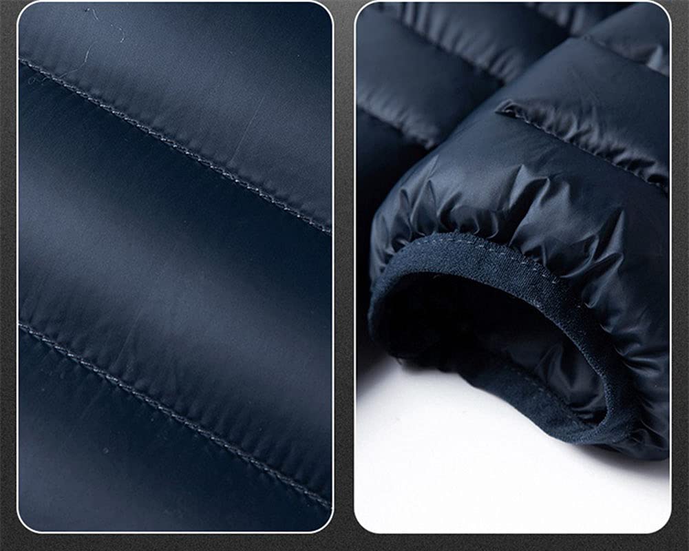 DAIHAN Hombre Ultraligero Chaqueta acolchada con capucha extraíble Invierno Cálido Chaqueta de plumón Abrigo Parka a prueba de viento al aire libre