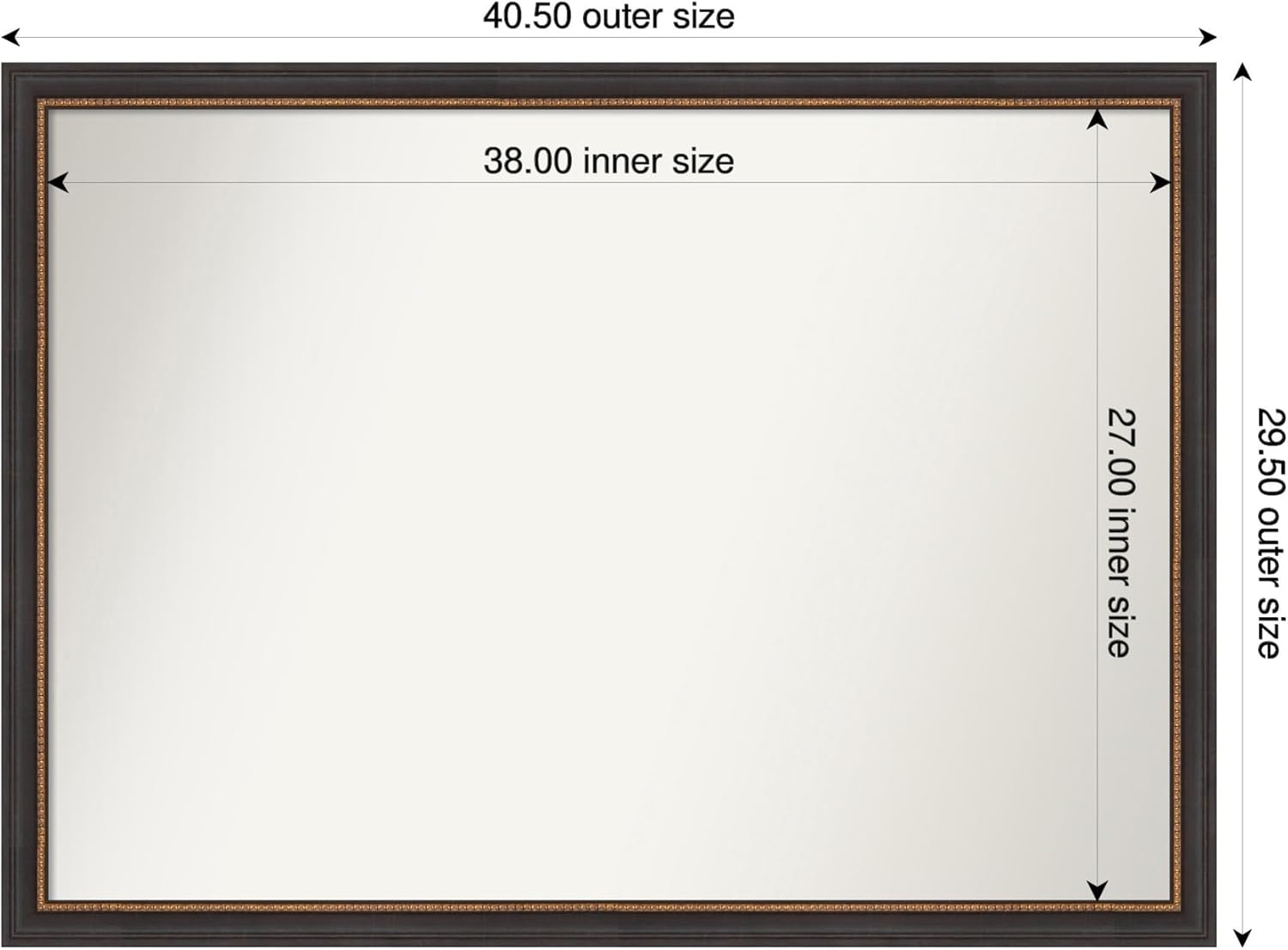 Amanti Art Bathroom Mirror for Over Sink, Vanity Mirror, Wood Frame, Hangs Horizonally and Vertically, Bathroom Wall Decor, Non-Beveled Edge