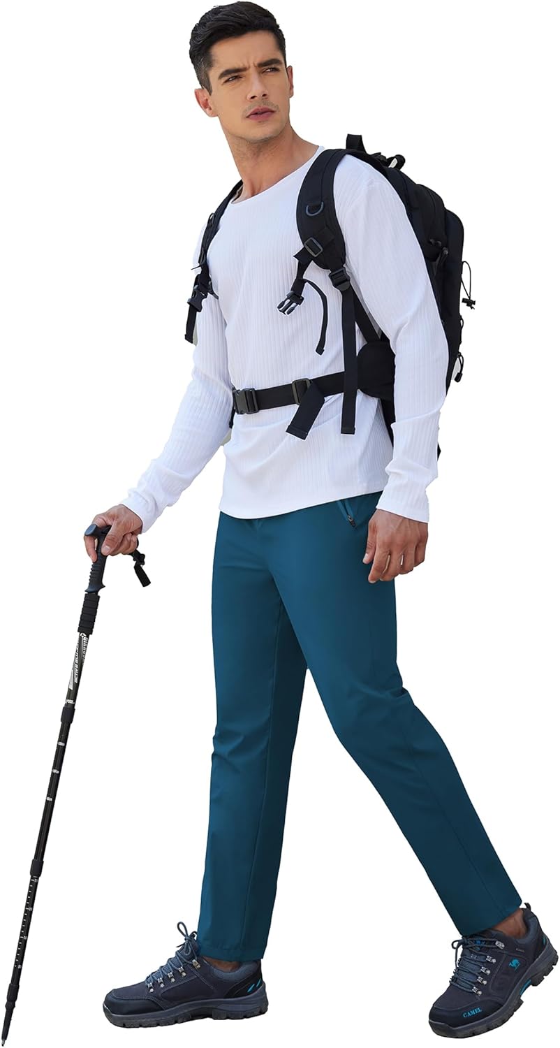 COOFANDY Men's Hiking Pants Lightweight Athletic Pants Quick Dry Active Running Joggers with Zipper Pockets - Image 2